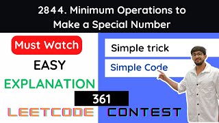 Leetcode 2844 Minimum Operations to Make a Special Number Hindi