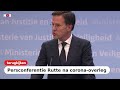 TERUGKIJKEN: Premier Rutte na crisisoverleg over coronavirus: schud geen handen meer
