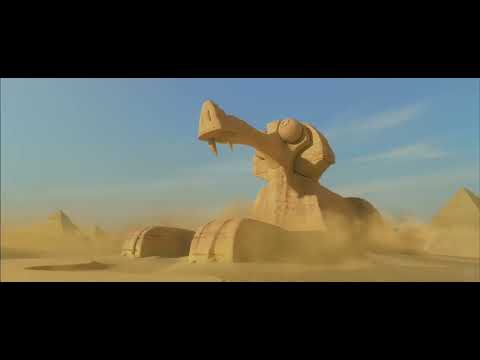 Trailer still: Captain Gutt grinning at the wheel of an iceberg-ship as fog horns and low brass loom