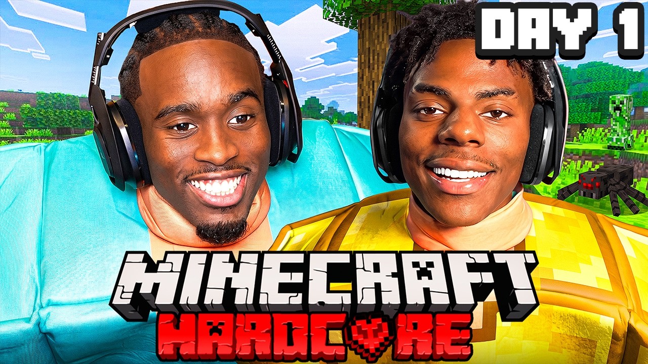 KAI X SPEED MINECRAFT MARATHON BEATING ALL BOSSES *HARDCORE* DAY 1 PART 1