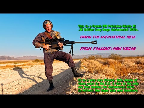 Firing the PGM Précision Hécate II Antimaterial Rifle from Fallout: New Vegas