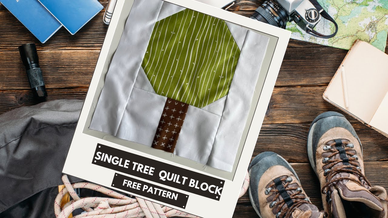 Single Tree Quilt Block Free Pattern