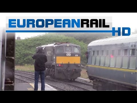 Iarnród Éireann Irish Rail 071 loco 078 runs around RPSI cravens at Claremorris Station