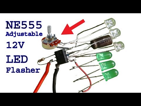 How to make Adjustable Led flasher use ne555 timer ic, diy flasher P3 Video