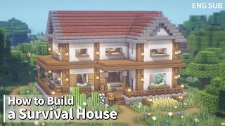 Minecraft: How To Build a Survival House Tutorial (Building Tutorial) (#15) | 마인크래프트 야생건축, 집짓기, 인테리어