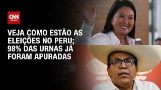 Vídeo: Eleições no Peru: Keiko Fujimori encosta em Roberto Sánchez com 98% das urnas apuradas | CNN 360°