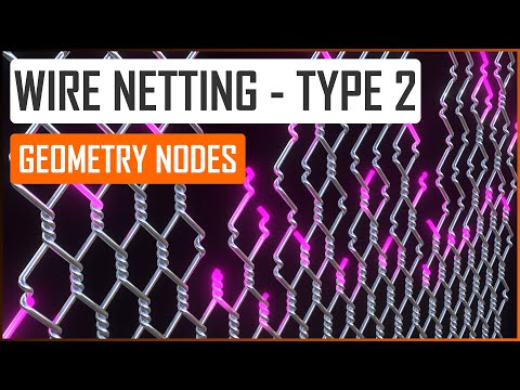Procedural wire netting type 2/8 in Geometry nodes - Blender tutorial ENG