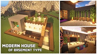 Minecraft: Basement-type Modern House (How to Build: Relaxing Tutorial) #6