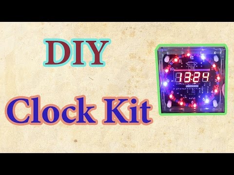 DIY EC1515B DS1302 Light Control Rotation LED Electronic Clock Kit электронные часы
