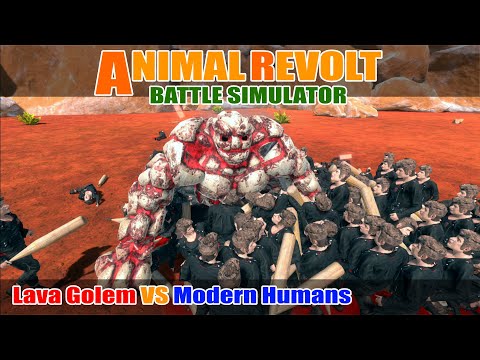 Lava Golem vs Modern Humans - Animal Revolt Battle Simulator