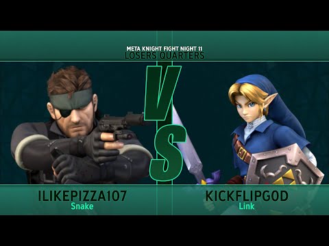 ilikepizza107 (Snake) vs kickflipg0d (Link) - Meta Knight Fight Night 11 - Losers Quarters