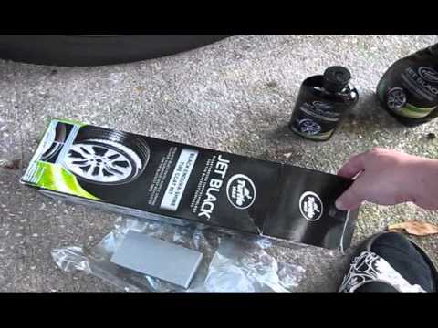 Turtle Wax Jet Black Endura Shine Tire Coat Kit Applying