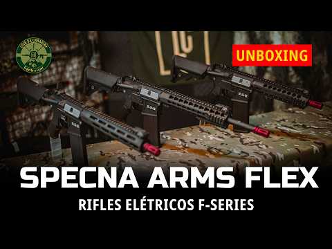 Rifles Airsoft Specna Arms FLEX F-SERIES Unboxing e Crono -  Flex SA-F01 - Flex SA-F02 e Flex SA-F03