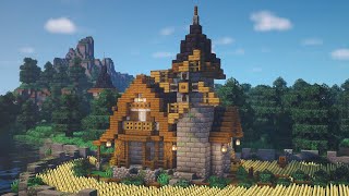Minecraft | How to Build a Medieval Windmill House | Tutorial