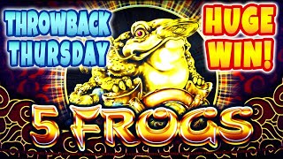 HUGE REDEMPTION WIN in 5 Frogs slot for Throwback Thursday! Fortune Favors the B