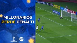 PÊNALTI CONTRA O SÃO PAULO: Dória comete pênalti, mas Contreras isola para o Millonarios