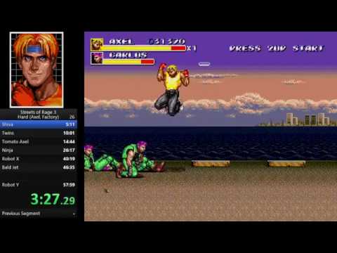 Streets of Rage 3 Hard, Axel speedrun (56:08)