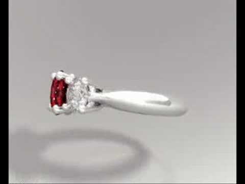 CERTIFIED 2.40 CT BURMSE RUBY DIAMOND THREE STONE RING