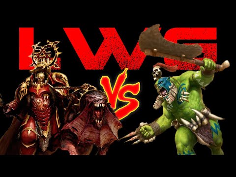 LWG: Bonesplitterz vs Khorne - 2000 Point Age of Sigmar Battle Report!