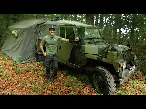 First Night Camping in my 1981 British Military Land Rover with Tent that attaches to Vehicle
