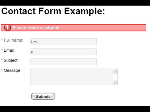 php contact form with form validation in php