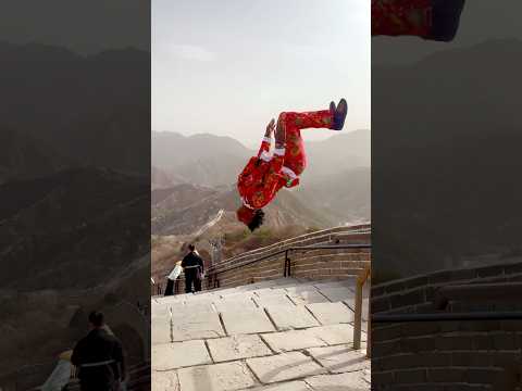 BackFlip off the Great Wall Of China🇨🇳😳