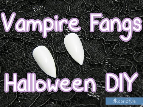 【Halloween DIY】 How To Make Easy Vampire Fangs ★! (Sub...