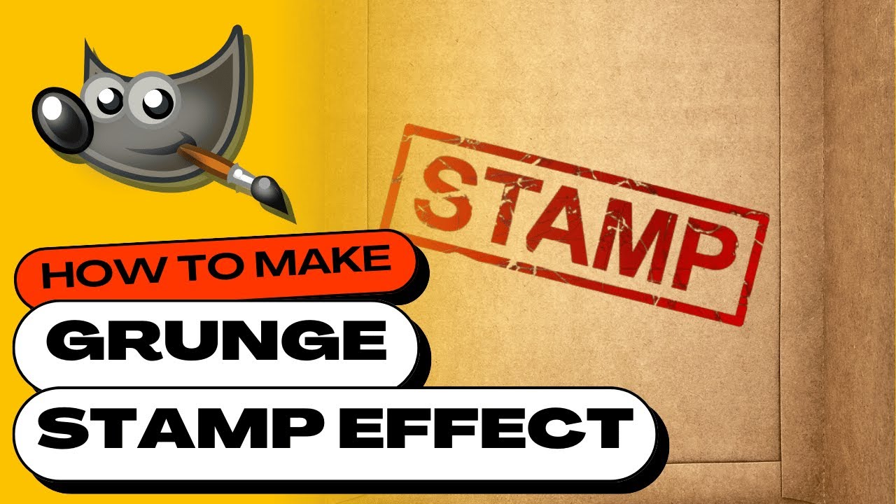 How to Create a STAMP EFFECT in GIMP (Simple Grunge Stamp Effect!)