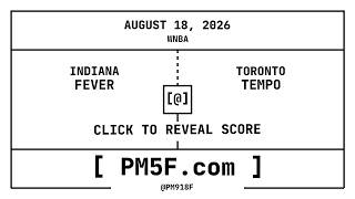 Indiana Fever [IND] @ Toronto Tempo [TOR] | WNBA Final Box Score | AUGUST 18, 2026