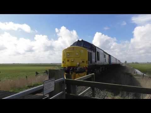 good British rail Class 37 English Electric type 3 locomotive train  nr Gt yarmouth Norfolk 4apr16 1