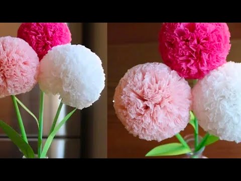 How to make round tissue paper flower - DIY Paper Flower