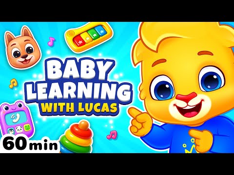 Baby Learning With Lucas - Learn to Talk, First Words, Animal Sounds, Songs - Toddler Learning Video