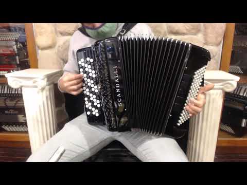 3562 - Certified Pre-Owned Black Scandalli 242 Chromatic Button Accordion Converter B LM 77 96 $4499