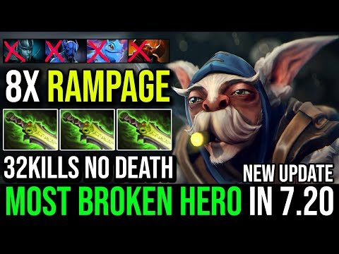 Super Pro Meepo WTF 8xRAMPAGE 32KIlls Never Die - The Most Broken Hero in 7.20 Update By Waga Dota 2