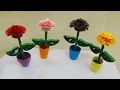 Paper Quilling;How to make a 3D quilling miniature flower pot quilling flower DIY