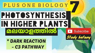 DARK REACTION (C3 PATHWAY)-PHOTOSYNTHESIS IN HIGHER PLANTS | PLUS ONE BIOLOGY MALAYALATHIL SB NCERT