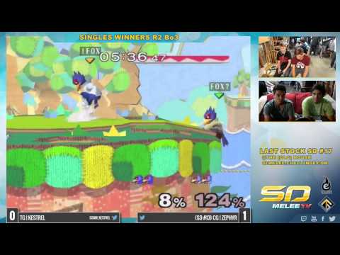 Last Stock SD #17 - TG | Kestrel (Falco) vs CG | Zephyr (Falco, Fox) - SSBM Winners R2 - Melee