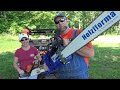 Big Blue Chinese Holzfforma Chainsaw PTO Wood Chippers And More Farm Logging