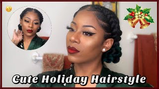 Cute Holiday Hairstyle on Blow Dried Natural Hair *in shambles* | Style Factor