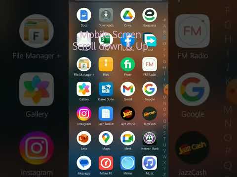 Mobile Screen Scroll down & Up