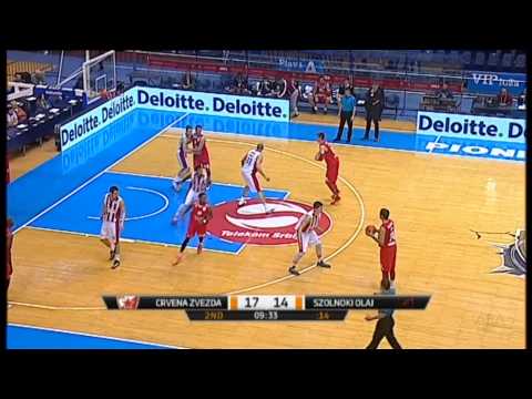 Kalinic trademark dunk, but Keller has the answer (Crvena zvezda Telekom - Szolnoki Olaj, 1.2.2015)