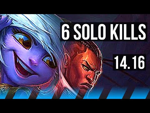 TRISTANA vs LUCIAN (MID) | 6 solo kills | EUW Grandmaster | 14.16