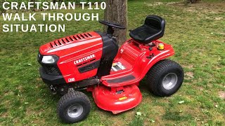 Craftsman T110 17.5-HP 42-in riding lawn mower review / walkthrough