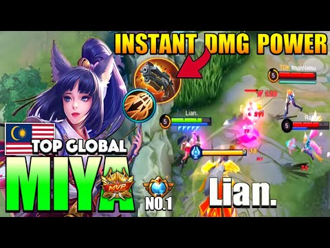 INSTANT DMG POWER!! Sidelane Miya with Inspire Carry the Team!! | Top 1 Global Miya by Lian. ~ MLBB.