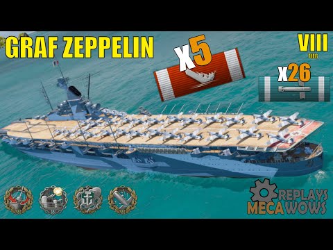 Graf Zeppelin 5 Kills & 147k Damage | World of Warships Gameplay