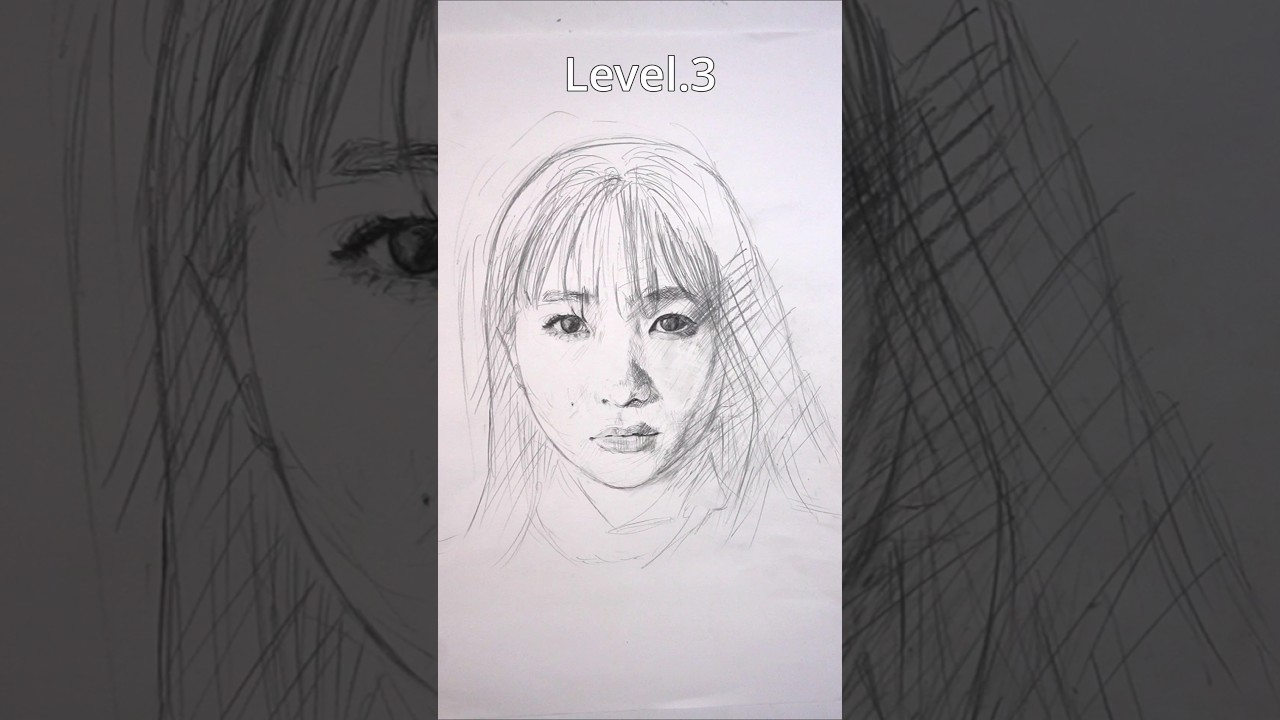 ikura（YOASOBI）を鉛筆でレベル1から5に描いてみた。#yoasobi #ikura #絵画 #art