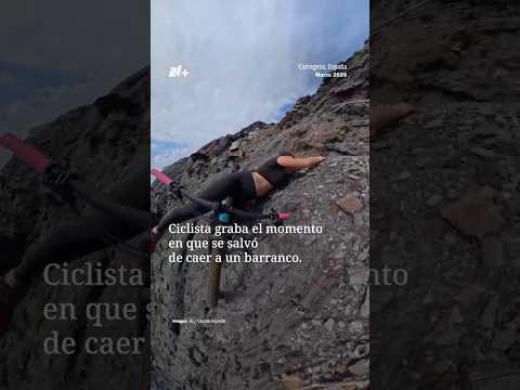 Ciclista graba el momento en que se salvó de caer a un barranco - N+