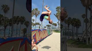 Doing a backflip at the Venice paint walls!