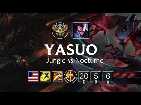 Yasuo Jungle vs Nocturne - NA Challenger Patch 8.23
