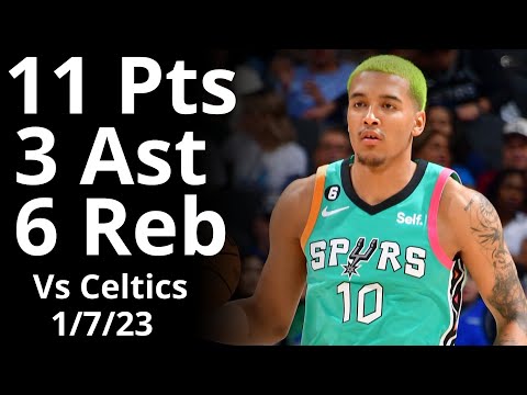 Jeremy Sochan 11 Pts 5 Reb 3 Ast vs Celtics Highlights